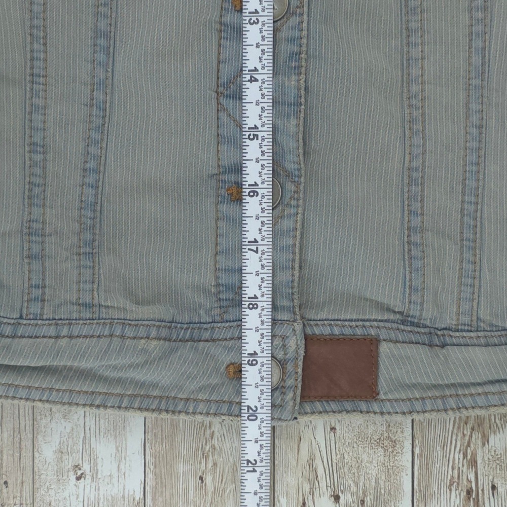 Pilcro Letterpress Button Jean Trucker Denim Jacket Womens L - Picture 8 of 12